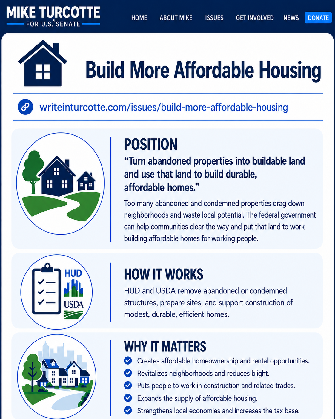 Build More Affordable Housing campaign page